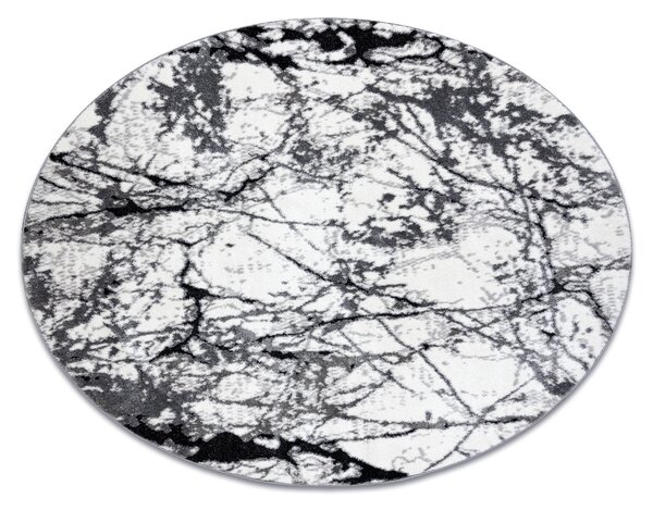 Modern matta COZY 8871 Circle, Marble - strukturella två nivåer av hudna grå