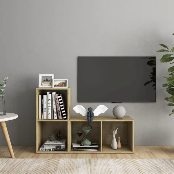 TV-skåp 2 st sonoma-ek 72x35x36,5 cm konstruerat trä
