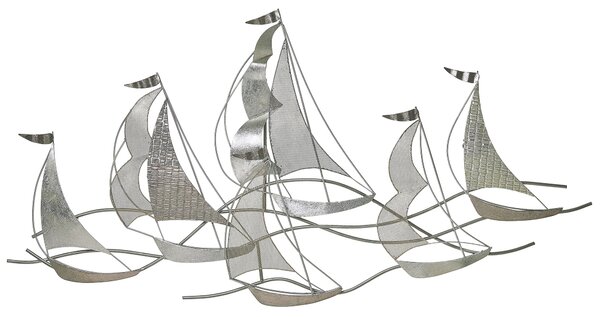 Väggdekoration Silver Metall Båtar Väggkonst Modern stil Beliani