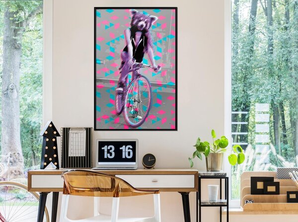 Inramad Poster / Tavla - Extraordinary Cyclist - 20x30 Svart ram med passepartout