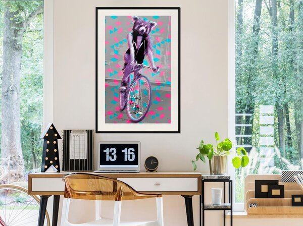 Inramad Poster / Tavla - Extraordinary Cyclist - 20x30 Svart ram med passepartout