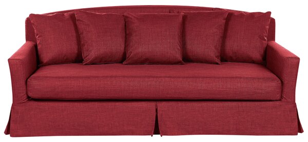 3-sits Soffa Röd Polyester Kudde Ryggstöd Skumfyllning Beliani