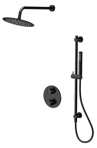 Cersanit S952-033 - Dusch set med termostatisk dold kran ZEN svart