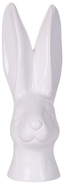 Dekorativ Figur Keramisk Vit 26 cm Kaninhuvud Påsk Dekoration Vardagsrum Beliani