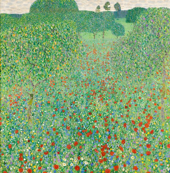 Bildreproduktion Blossoming poppies, Gustav Klimt