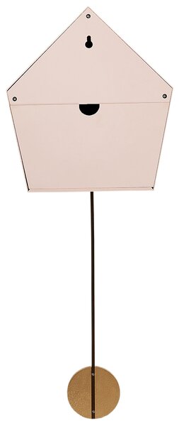 Väggklocka Rosa MDF Syntetmaterial 24 x 63 cm Design utan Siffror Pendel Väggur för barn Vardagsrum Barnrum Beliani