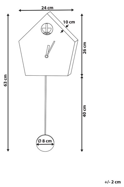 Väggklocka Rosa MDF Syntetmaterial 24 x 63 cm Design utan Siffror Pendel Väggur för barn Vardagsrum Barnrum Beliani