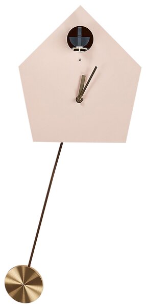 Väggklocka Rosa MDF Syntetmaterial 24 x 63 cm Design utan Siffror Pendel Väggur för barn Vardagsrum Barnrum Beliani