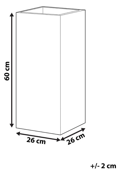 Blomkruka Svart Lera 26 x 26 x 60 cm UV-resistent Beliani