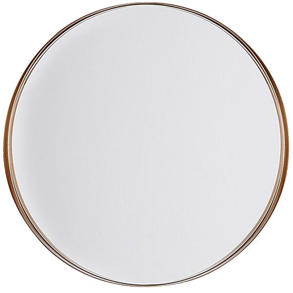 Spegel Koppar Färg 40 cm Rund Dekorativ Väggspegel Minimalistisk Beliani