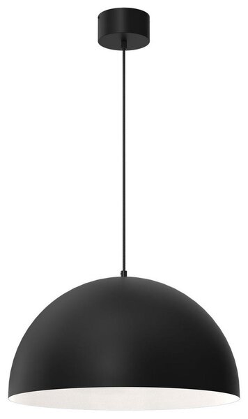 Ljuskrona med upphängningsrem SINGLE 1xE27/60W/230V diameter 50 cm svart/vit