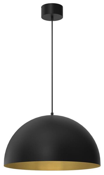 Ljuskrona med upphängningsrem SINGLE 1xE27/60W/230V diameter 50 cm svart/gyllene