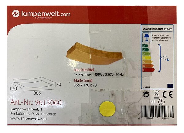 Lampenwelt - Vägglampa BERRA 1xR7s/100W/230V