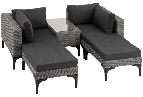 Tectake 404796 loungeset bellaria med aluminiumstomme - grå