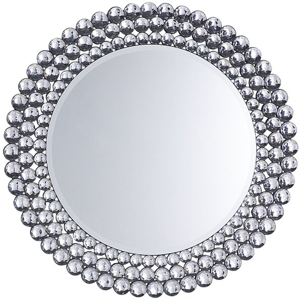 Väggspegel Hängande Silver 70 cm Rund Dekorativ Modern Vintage Spegel Beliani