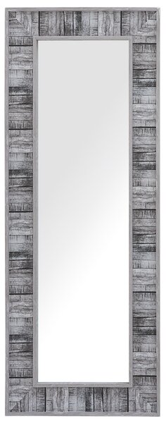Väggspegel Grå Trä Syntetisk Ram 50 x 130 cm Rektangulär Vägg Hängande Beliani