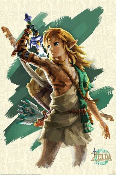 Poster, Affisch The Legend Of Zelda: Tears Of The Kingdom - Link Unleashed