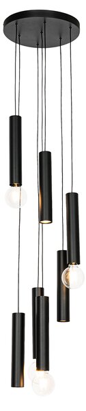 Design hänglampa svart rund 7-ljus - Tuba