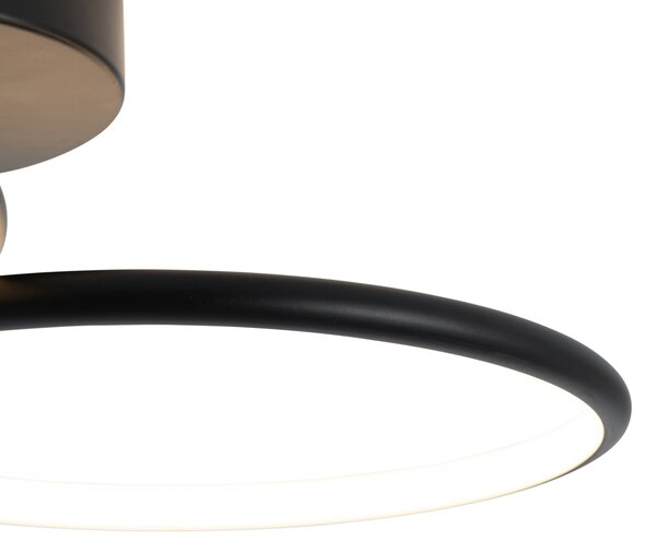 Taklampa svart inkl LED 3-stegs dimbar 2-ljus - Joaniqa