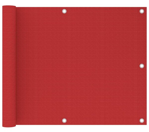 Balkongskärm röd 75x500 cm HDPE