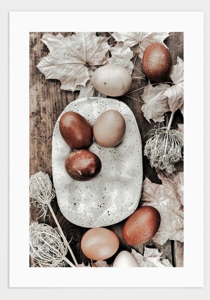Eggs & leaves poster - 30x40