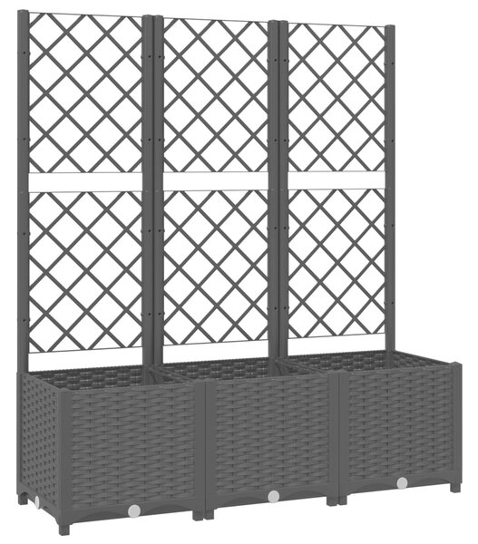 Odlingslåda med spaljé svart 120x40x136 cm PP