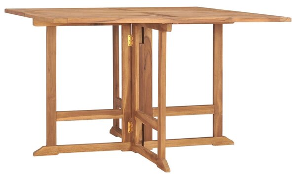 Hopfällbart matbord för trädgården 110x110x75 cm massiv teak