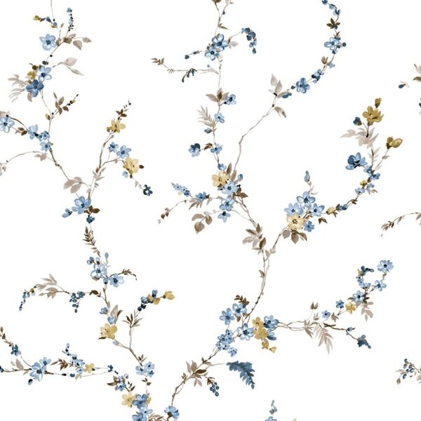 Noordwand Tapet Blooming Garden 6 Floral Strands vit och blå