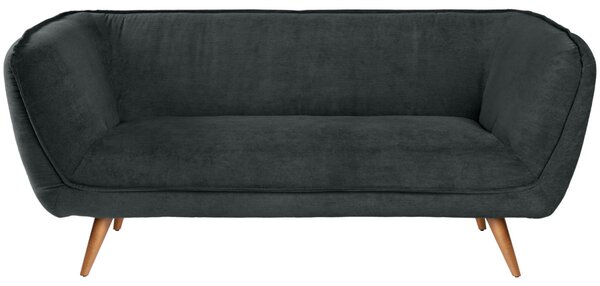 VEGA 3-sits soffa Kelso manchester, bruna ben; 183x88x76 cm (BxDxH); Sits Antracit, Ram Bok