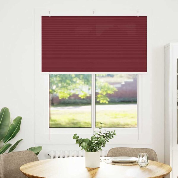 Plisserad persienn Bordeaux röd 105x100 cm tyg bredd 104,4cm