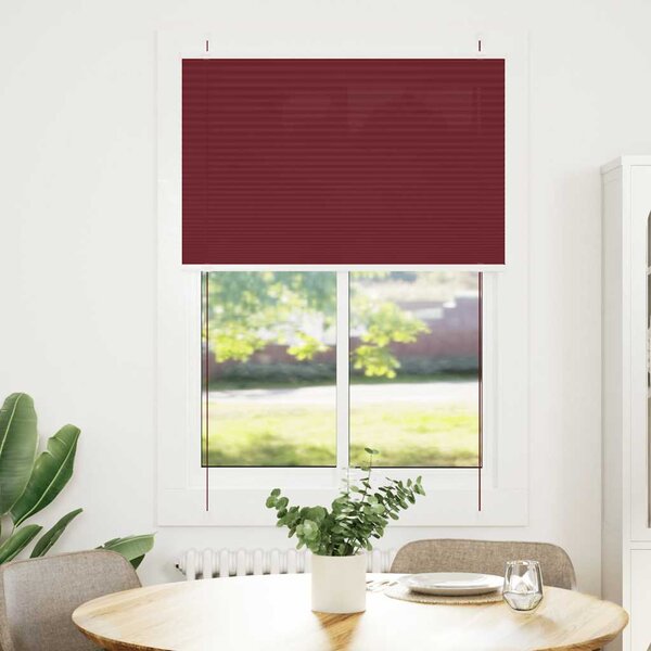 Plisserad persienn Bordeaux röd 85x100 cm tyg bredd 84,4 cm