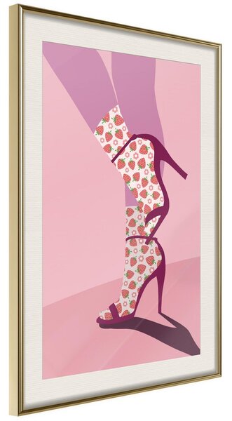 Inramad Poster / Tavla - Fruity Socks - 20x30 Guldram med passepartout