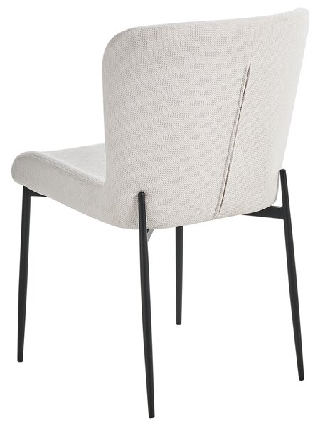 Set med 2 stolar Off-white polyester stickad textur Metallben Beliani