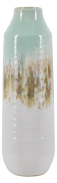 Blomvas Flerfärgad Stengods 30 cm Dekorativ Vattentät Akvarelleffekt Dekordel Beliani