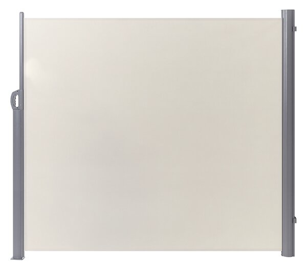 Sidomarkis Beige Polyester 180 x 300 cm Tygskärm Silver Aluminiumram Infällbar Beliani