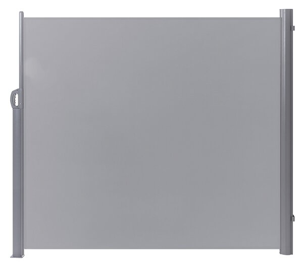 Sidomarkis Ljusgrå Polyester 180 x 300 cm Tygskärm Silver Aluminiumram Infällbar Beliani
