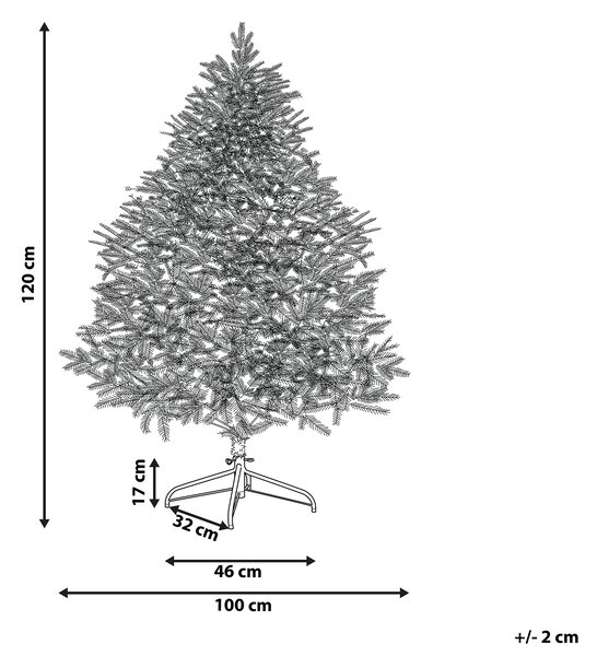 Konstgjord julgran Rosa Syntetmaterial 120 cm Metallfot Traditionell juldekoration Beliani