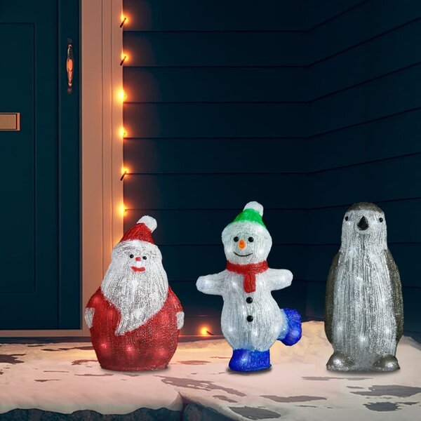 Julfigurer med LED-belysning akryl inne/ute