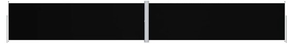 Infällbar sidomarkis svart 180x1200 cm