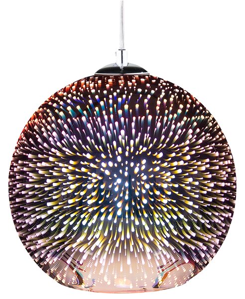 Taklampa Koppar Hög Glans Reflektivt Glas Ljuseffekt Rund Form Eklektisk Glamorös Design Beliani