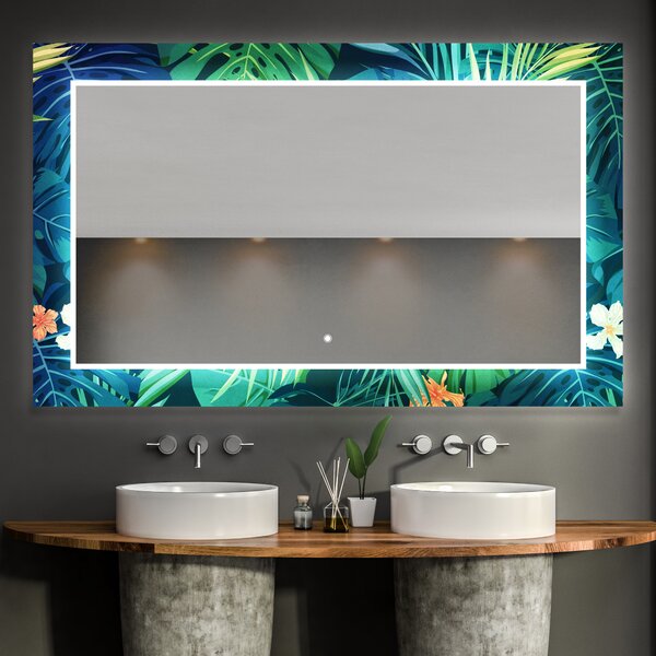 Dekorativ Spegel Med Belysning För Badrum - Tropical