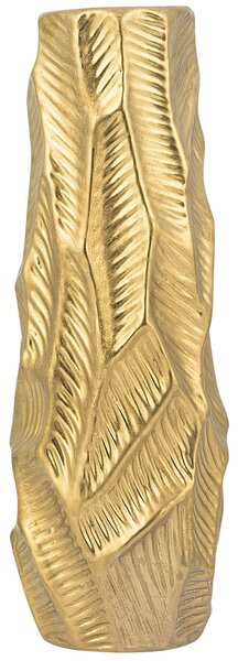 Dekorativ Vas Guld Stengods 37 cm Utskuren yta Oregelbunden form Modern design Beliani