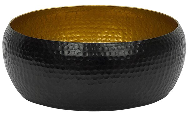 Dekorativ skål Svart och Guld Metall rund Honeycomb mönster accent Heminredning Tillbehör Glam Design Beliani