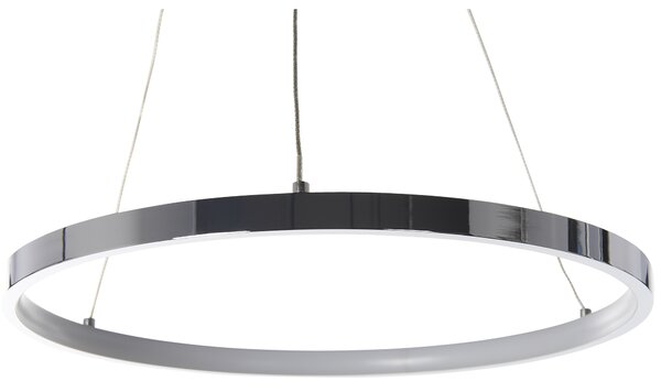Hängande Lampa Silver Aluminium 40 cm Integrerad LED-ljus Ring Modern Glamour Beliani