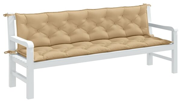 Bänkdyna 2 st melerad beige 200x50x7 cm tyg