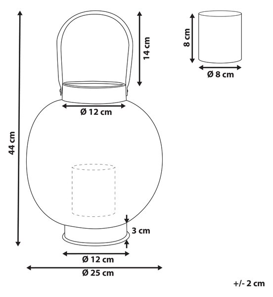 Ljuslykta Guld Metall 30 cm med Glas Ljushållare Boho Beliani