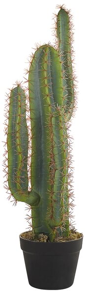Konstgjord Kaktus Krukväxt Grön Syntetiskt Material Svart Kruka 78 cm Dekorativ Inomhus Accessoar Beliani