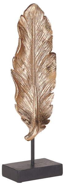 Dekorativ Statyett Koppar Polyresin 49 cm Fjäder Prydnad Blank Finish Dekoration Hemtillbehör Beliani