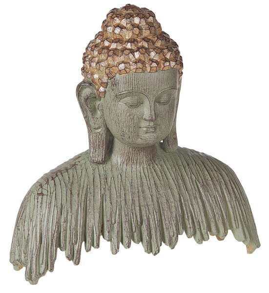 Dekorativ statyett Grå Guld Polyresin 23 cm Buddha-staty Statyett Ornament Dekor Accessoarer Beliani