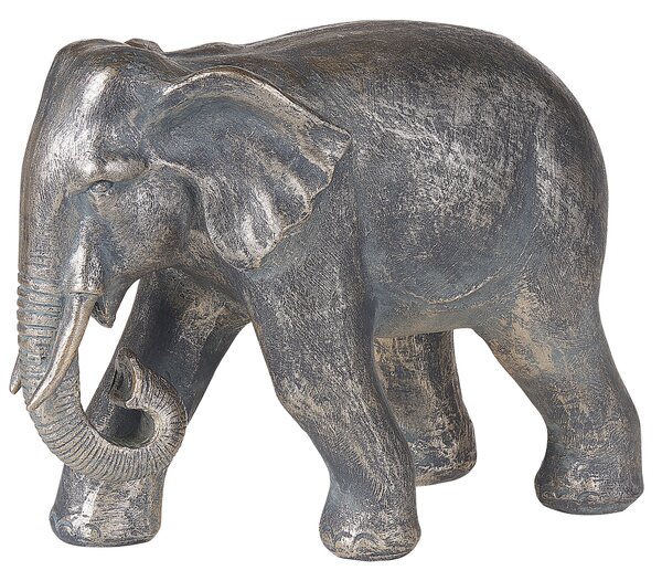 Dekorativ statyett Mässing Polyresin 26 cm Elephant Distressed Finish Exotisk Accessoar Dekoration Beliani